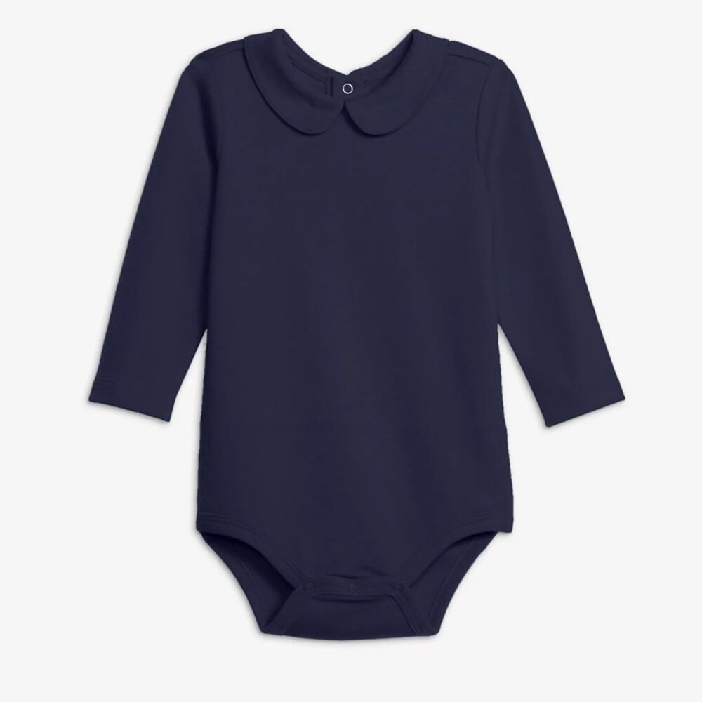 Long sleeve peter pan babysuit Navy Blue 12-18 months